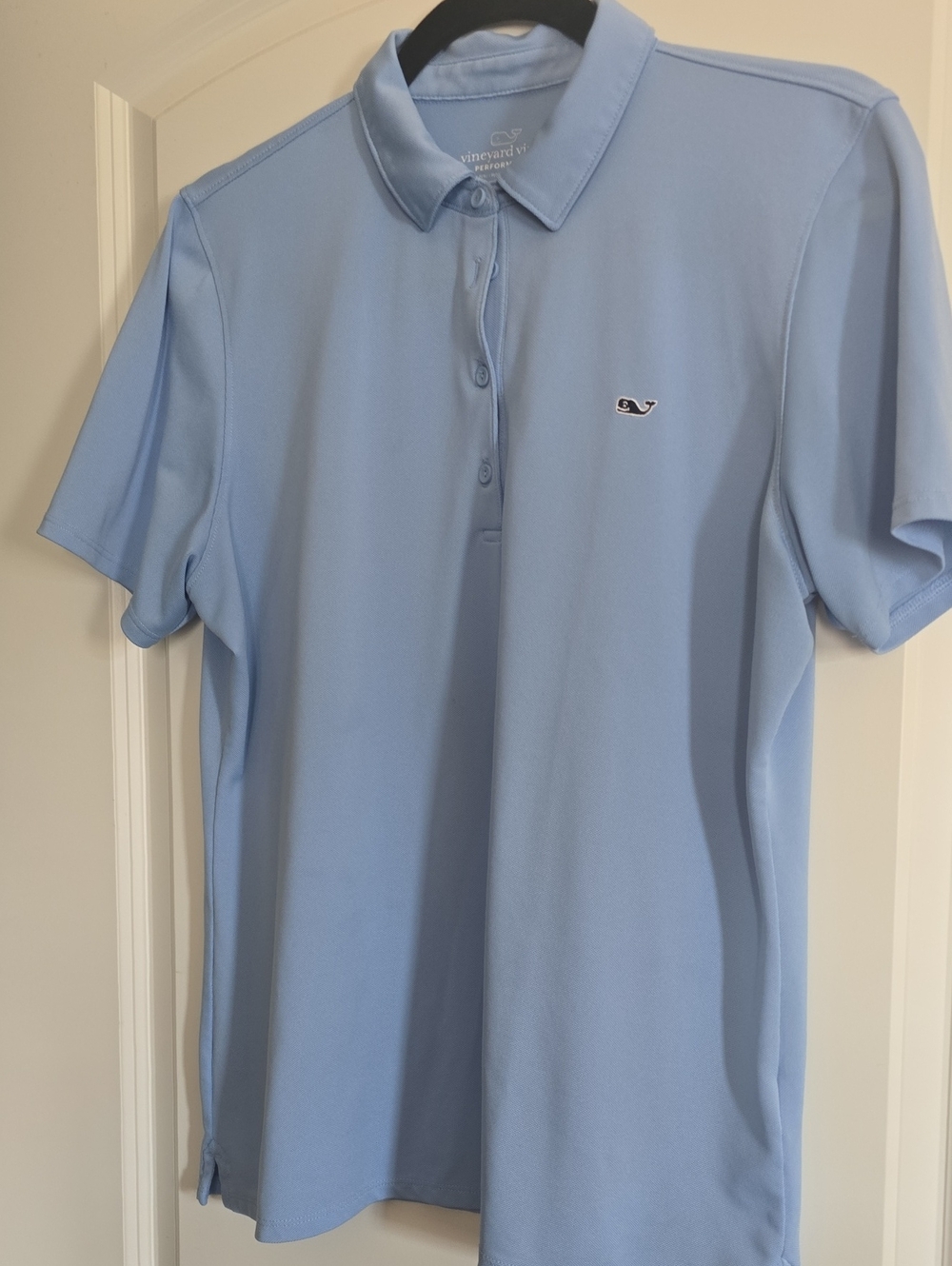 Womens Vineyard Vines Light Blue Performance Polo Sz L